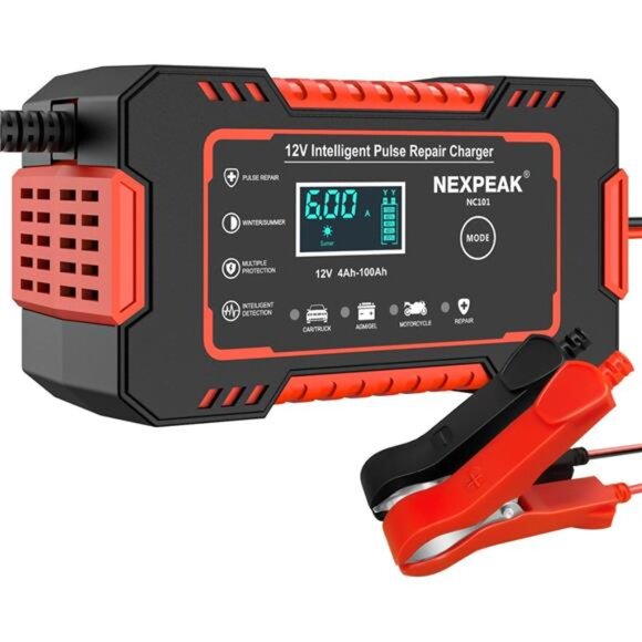 Car Battery Charger, Smart Battery Trickle Charger 12V 6A Automotive Battery - Picture 1 of 7